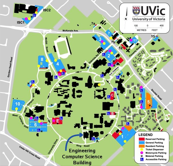 UVic Parking Map